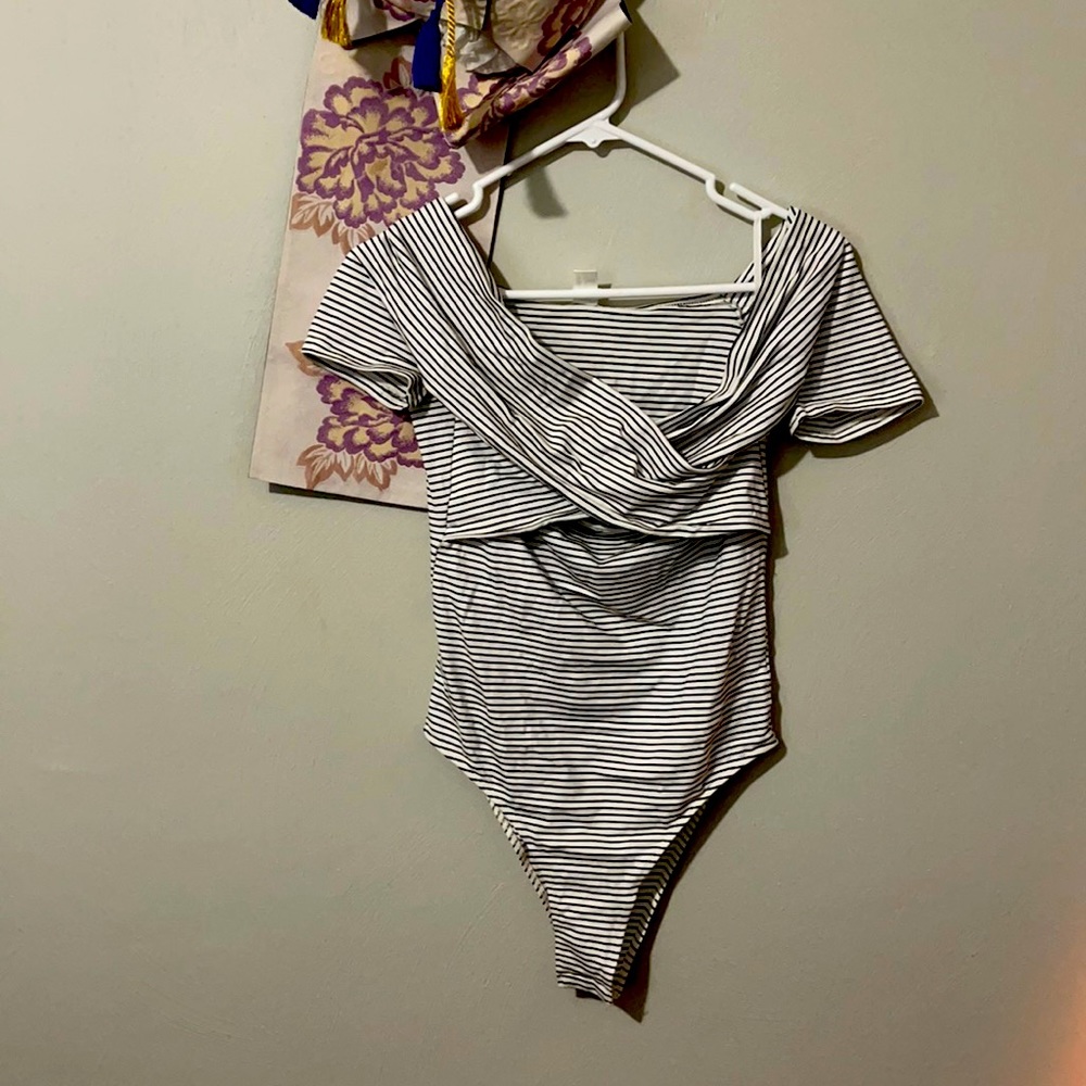 Striped body suit